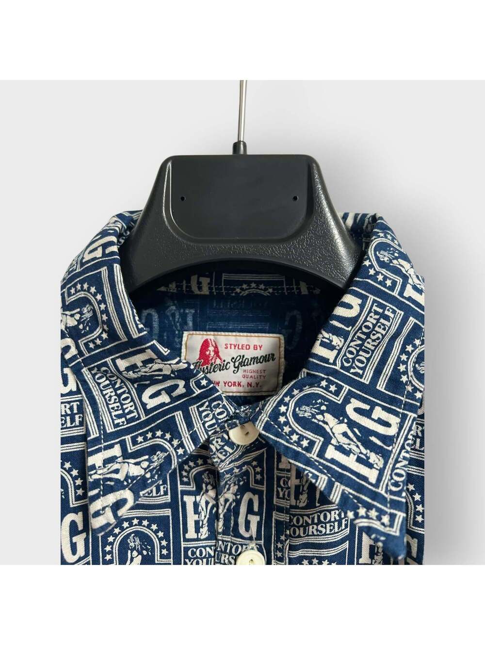 Hysteric Glamour Logo Graphic Long Sleeve Tee Blue Size S Vintage